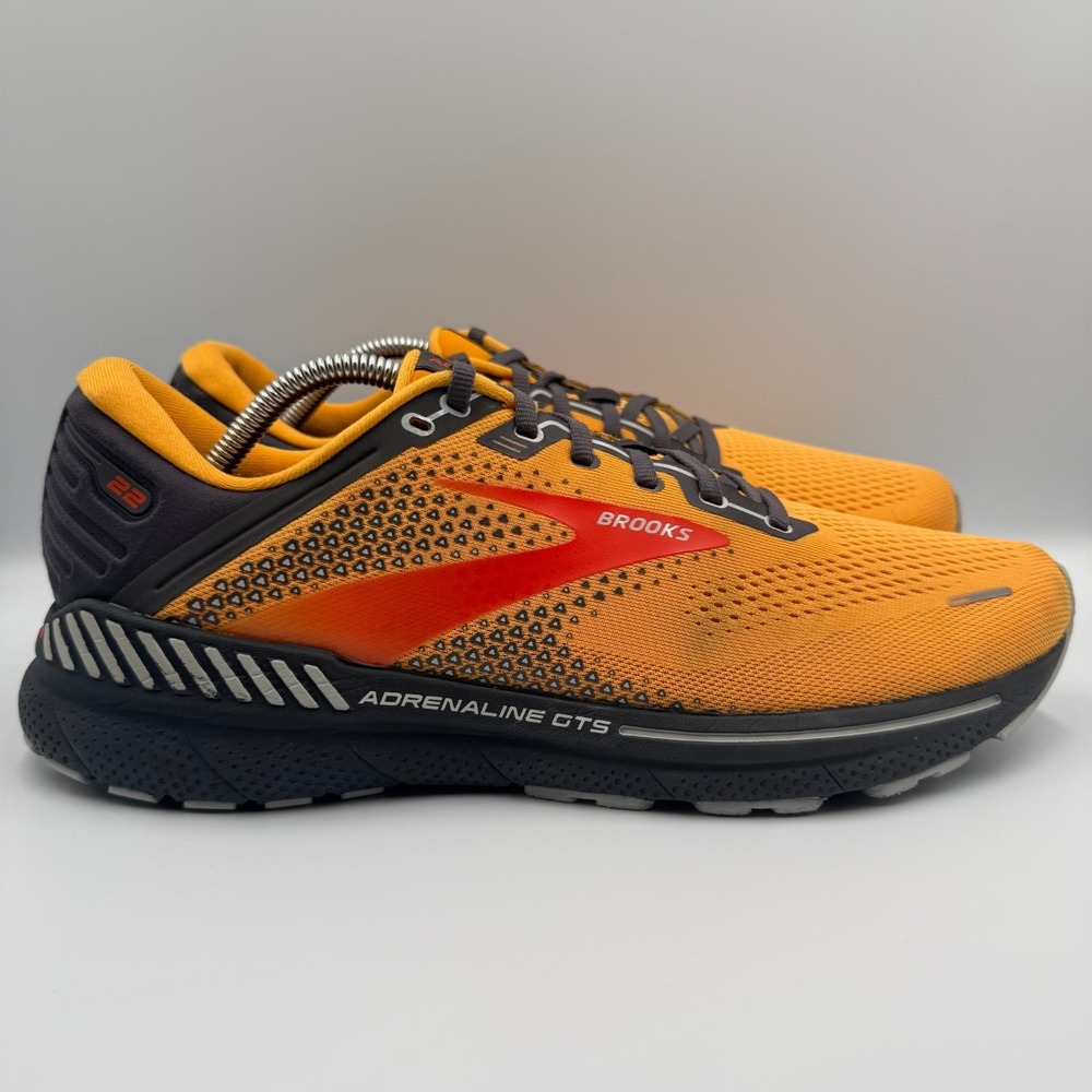 Brooks Adrenaline GTS 22 Mens Size 11.5 Yellow Running Sneakers Shoes 1103661D85